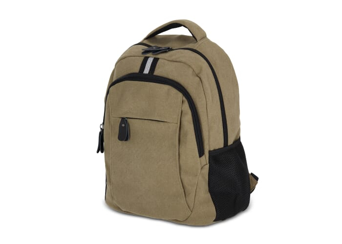 Sac à dos en toile de coton recyclée publicitaire Harper Vert olive